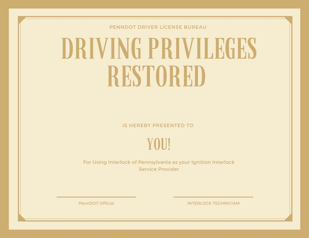Ignition Interlock Driving Privilege Restoration